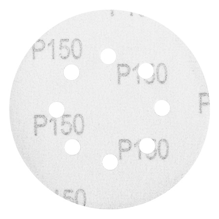 Круг абразивный на ворсовой подложке под "липучку", перфорированный, P 150, 125 мм, 5 шт Matrix