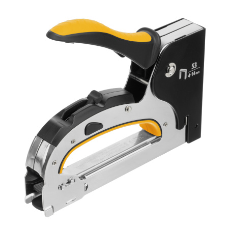 Степлер мебельный, стальной корпус, быстрая загрузка, регул. силы удара, тип 53, 4-14 мм Denzel цена