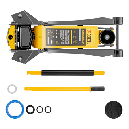 Домкрат гидравлический подкатной, 3 т, 85-610 мм, быстрый подъем, низ. подхват, проф, SUV Denzel цена
