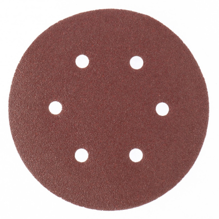 Круг абразивный на ворсовой подложке под "липучку", перфорированный, P 280, 150 мм, 5 шт Matrix