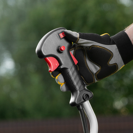 Триммер бензиновый DTL-52S, 52 см3, разъемная штанга, состоит из 2 частей Denzel цена