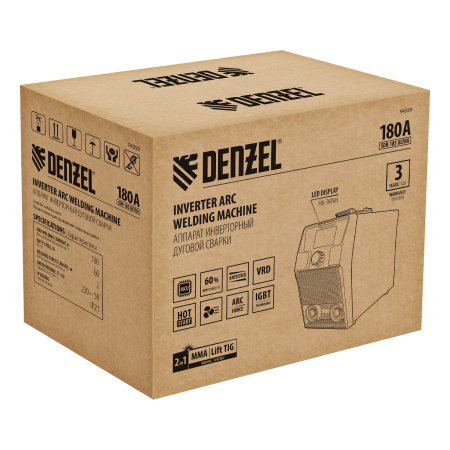 Аппарат инвертор. дуговой сварки SDR-185 Ultra, 180 А, ПВ 60% Denzel