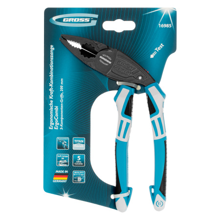 Плоскогубцы комбинированные с изогнутой головой, трехкомпонентные рукоятки, 200 мм Gross