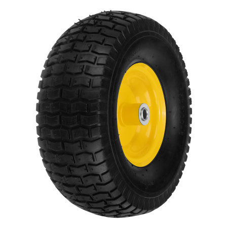 Колесо пневматическое 15/6.00-6, D 370 мм, подш. внут. диам. 16 мм, длина оси 100 мм Denzel цена