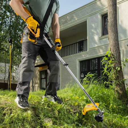 Триммер электрический TE-1220, 1200 Вт, 380 мм, катушка, диск, разборная штанга Denzel цена