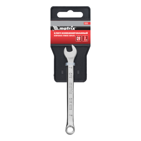 Ключ комбинированный, 7 мм, CrV, полированный хром Matrix