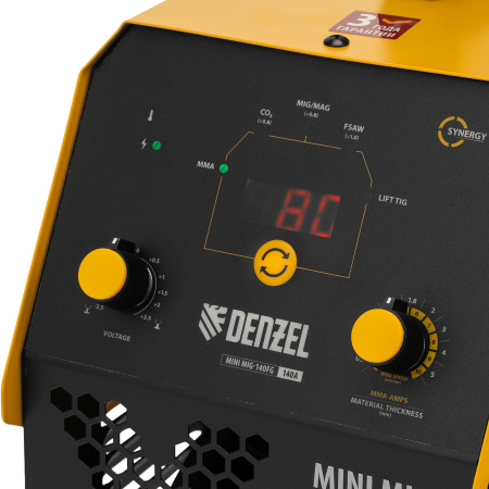 Аппарат инвертор. полуавтомат. сварки Mini MIG-140FG, 140 А, ПВ 60% Denzel