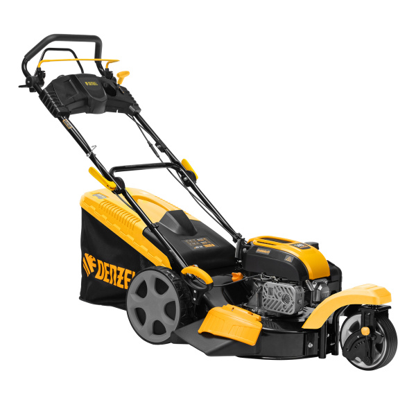 Бензиновая газонокосилка GLT-460SP-T, Trike 149 см3, 46 см, привод, панель, 60л Denzel цена