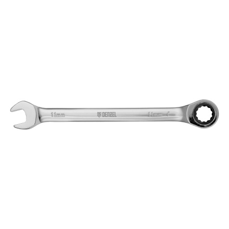Ключ комбинированный, с трещеткой, 11 мм Denzel