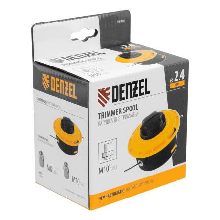 Катушка триммер. полуавтомат. легкая заправка гайка М10 М10 М8, лев.,шаг 1,0 1,25мм Denzel цена