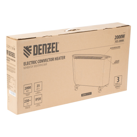 Конвектор электрический XCE-2000 B, 230 В, 2000 Вт, X-образный нагреватель Denzel