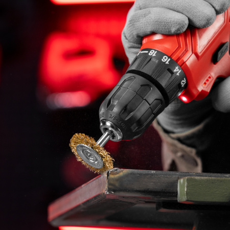 Щетка для дрели, 40 мм, плоская со шпилькой, латунированная витая проволока Matrix