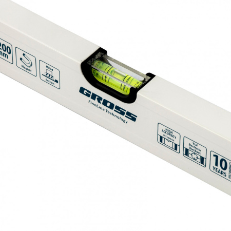 Уровень алюминиевый, 1200 мм, фрезерованный, 3 глазка, магнитный Gross цена