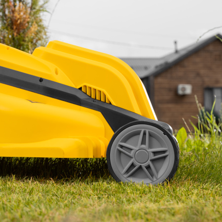 Газонокосилка электрическая GMC-1800, шир. 38см, 1800 Вт, 6 уров., травосб. 35 л Denzel цена