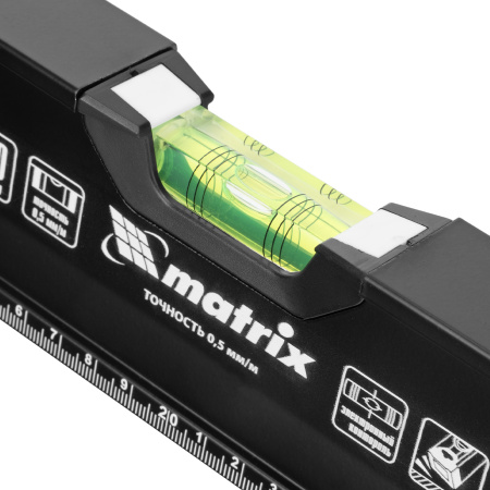 Уровень алюминиевый, усиленный, фрезерованный, 3 глазка, 400 мм Matrix цена