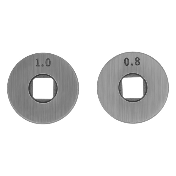 Подающий ролик, U профиль зубчатый под флюсовую проволоку 0,8-1мм посадка квадрат, 2 шт Denzel