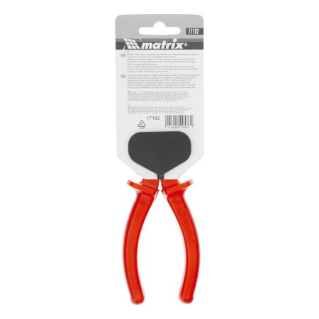 Длинногубцы прямые Econom, 160 мм, шлифованные, пластмассовые рукоятки Matrix