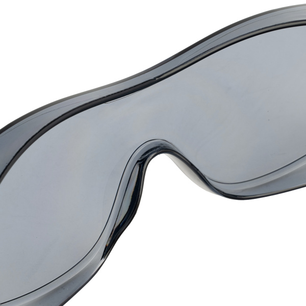 Очки защитные открытые, поликарбонатные, увеличенная дымчатая линза, регулируемые дужки Denzel цена