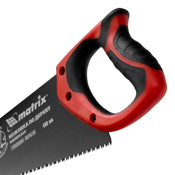 Ножовка по дереву, 400 мм, 7-8 TPI, зуб-3D, каленый зуб, тефлоновое покрытие полотна, двухкомпонентная рукоятка Matrix цена