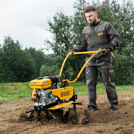 Мотоблок DPT-270S, 7 л.с., ремен.сцеп, фрез 3х4, ШОМ, передачи 2В/1Н Denzel