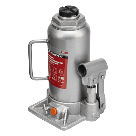 Домкрат гидравлический бутылочный, 12 т, h подъема 230-465 мм Matrix цена