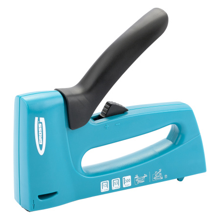 Степлер мебельный, пластиковый корпус, регулировка удара, тип скобы: 13, 53, 300, 6-16 мм Gross цена