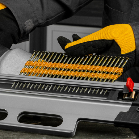 Гвозди для пнев. нейлера (крашен.) длина - 75 мм, диам. - 3,05 мм, 2000 шт. Denzel цена