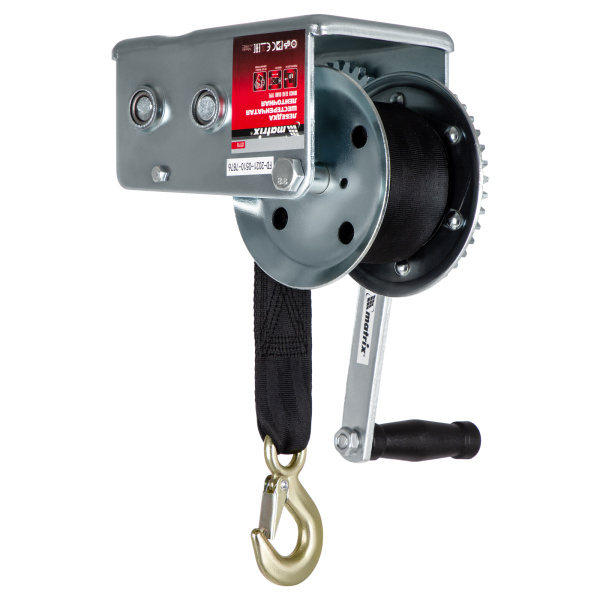 Лебедка шестеренчатая, тяга 0.8 т, ленточная Matrix цена