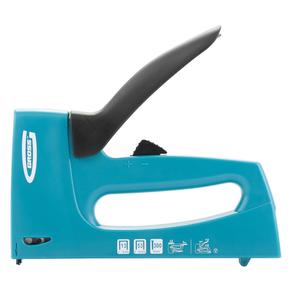 Степлер мебельный, пластиковый корпус, регулировка удара, тип скобы: 13, 53, 300, 6-16 мм Gross цена