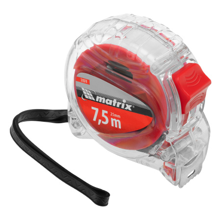 Рулетка Crystal,7,5 м х 25 мм,корпус из поликарбоната Matrix цена