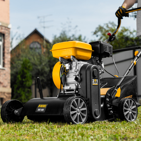 Скарификатор-аэратор бензиновый SAG-400, 212 см3, -15/+10 мм, 40 см Denzel цена