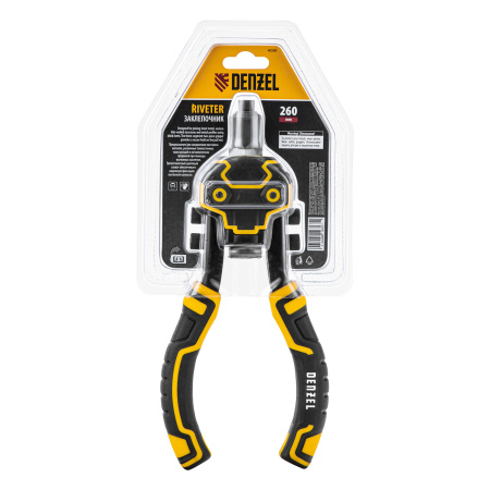 Заклепочник двуручный, заклепки 2,4-3,2-4,0-4,8-6,4 мм Denzel цена