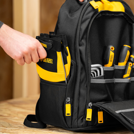 Рюкзак для инструмента, 365х190х430 мм, 3 отделения, 26 карманов Denzel цена