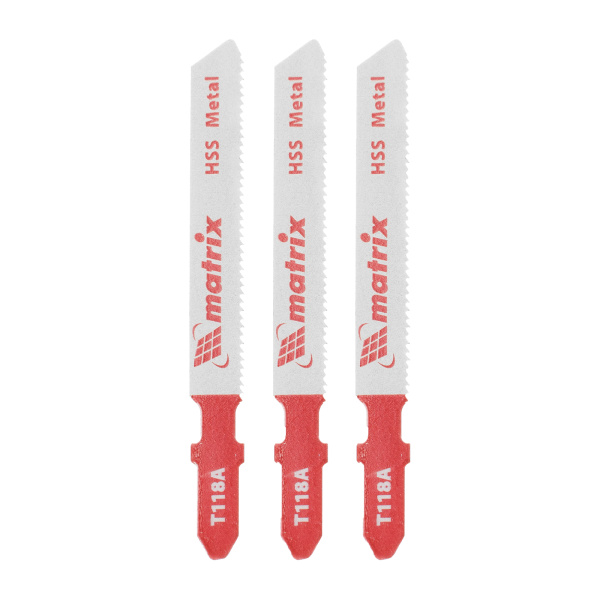 Полотна для электролобзика по металлу, 3 шт, T118A, 50 х 1.2 мм, HSS Matrix Professional