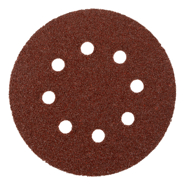 Круг абразивный на ворсовой подложке под "липучку", перфорированный, P 36, 125 мм, 5 шт Matrix