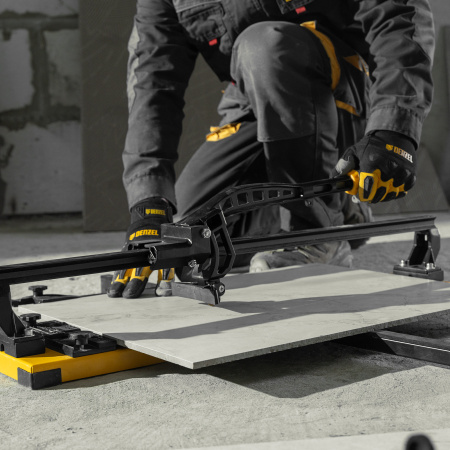 Плиткорез рельсовый 600х16мм, каретка на подш., стальная станина, усил. рукоятка-пенал Denzel цена