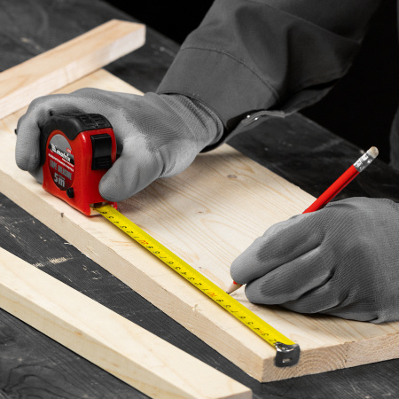 Рулетка Double fixation,5 м х 19 мм,обрезиненный корпус,двойная плавная фиксация Matrix цена