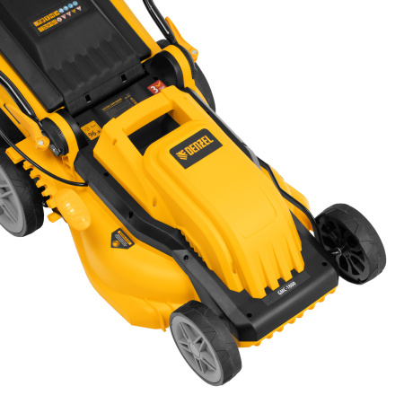 Газонокосилка электрическая GMC-1800, шир. 38см, 1800 Вт, 6 уров., травосб. 35 л Denzel цена