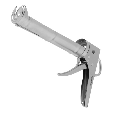 Пистолет для герметика, 310 мл, "полуоткрытый", хромированный, зубчатый шток 7 мм Matrix цена