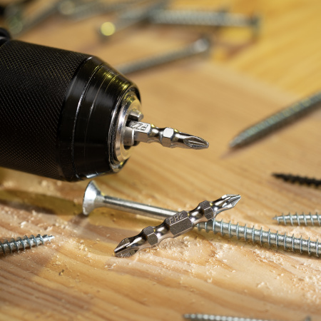 Набор бит двухстор., PH2-PH1х45мм, PZ2-PZ1х45мм, сталь S2, 2 шт. Gross