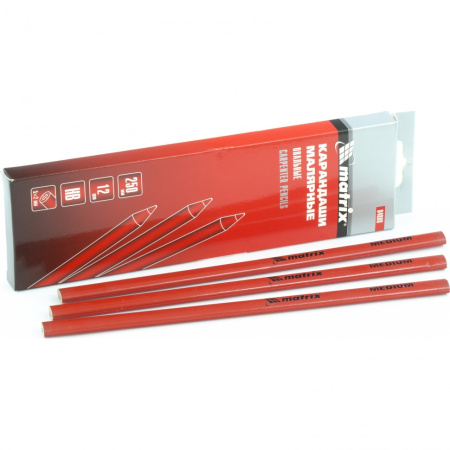 Карандаши малярные овальные, универсальные, 250 мм, коробка 12 шт Matrix цена