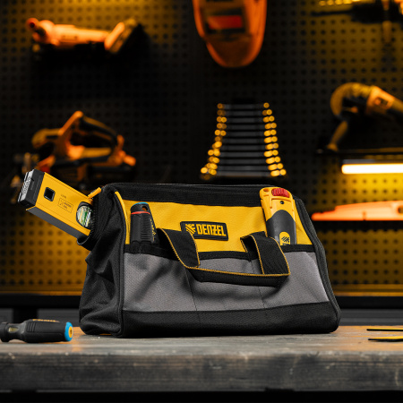 Сумка для инструмента, 305х190х195 мм, 14 карманов Denzel цена