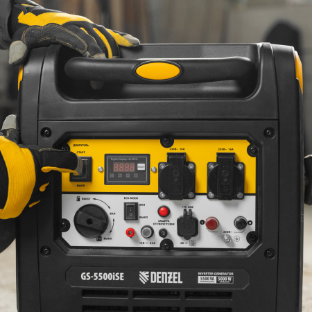 Генератор инверторный GS-5500iSE, 5,5 кВт, 230 В, закрытый корпус,электростартер Denzel