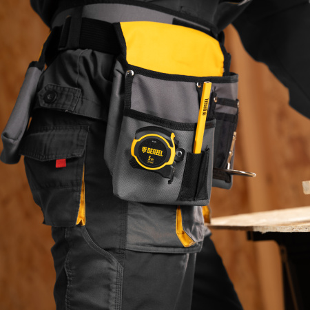 Рулетка 5м х 19мм, двухкомп. корпус, магнитный обрезиненный зацеп Denzel цена