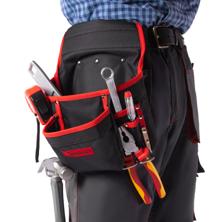 Подсумок поясной, 8 карманов, держатель для молотка, для клещей Matrix цена