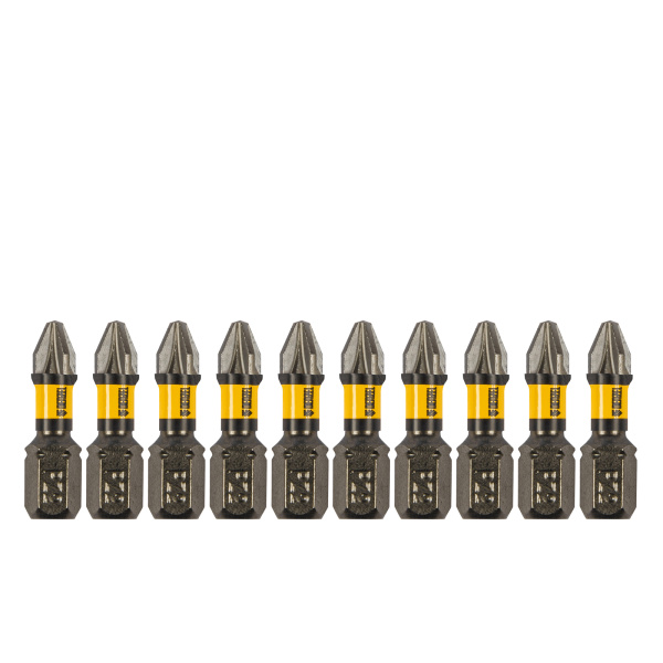 Бита IMPACT, PZ2x25 мм, лазерная обработка шлица, сталь S2, 10 шт., Е 6,3 Denzel