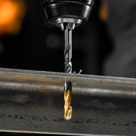 Набор сверл по металлу, 2-8мм, Р6М5К8-TiN, Golden Tip, 6 шт Denzel