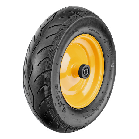 Колесо пневматическое бескамерное 16х4.00-8 D410мм, d20мм, длина оси 104мм Denzel цена