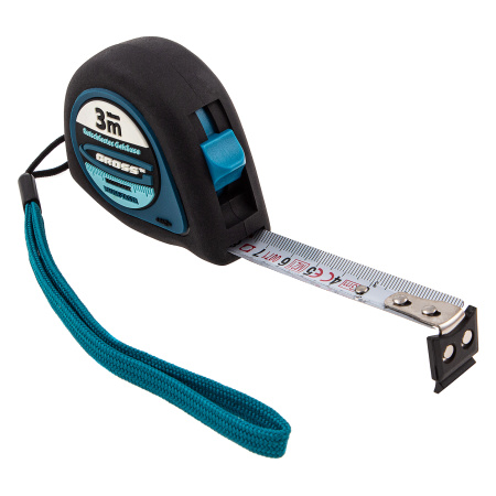 Рулетка "Ergonomisch",3 м x 16 мм,магнитный обрезиненный зацеп Gross цена