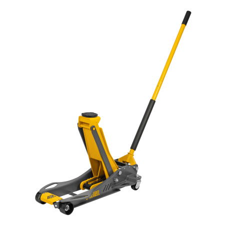 Домкрат гидравлический подкатной, 3,8 т, 110-580 мм, быстрый подъем, низкий подхват, проф. Denzel цена